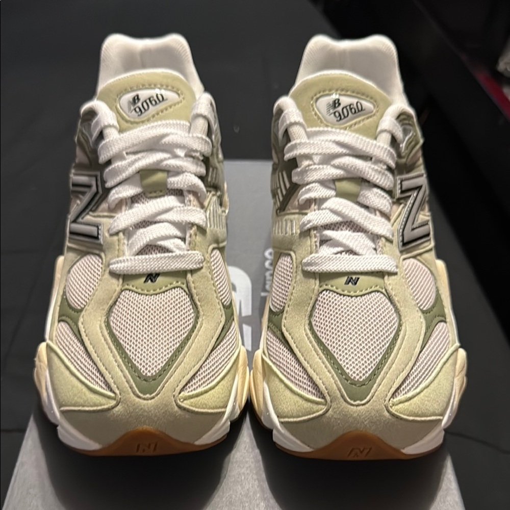 New Balance 9060 in Olive and White